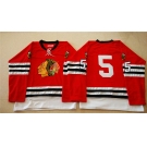 nhl jerseys mitchell and ness 1960-61 chicago blackhawks #5 red [throwback]