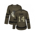 Women Adidas Chicago Blackhawks #14 Richard Panik Green Salute to Service Stitched NHL Jerse