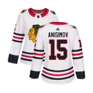 Women Adidas Chicago Blackhawks #15 Artem Anisimov Authentic White Away NHL Jersey