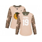 Women Adidas Chicago Blackhawks #19 Jonathan Toews Camo Authentic 2017 Veterans Day Stitched NHL Jersey