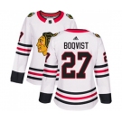 Women Adidas Chicago Blackhawks #27 Adam Boqvist Authentic White Away NHL Jersey