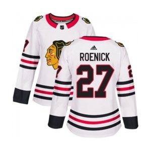 Women Adidas Chicago Blackhawks #27 Jeremy Roenick Authentic White Away NHL Jersey