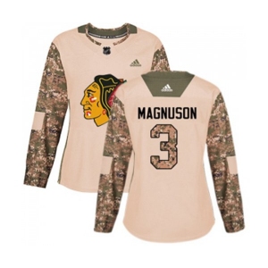 Women Adidas Chicago Blackhawks #3 Keith Magnuson Authentic Camo Veterans Day Practice NHL Jersey
