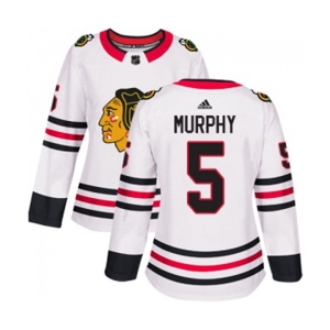Women Adidas Chicago Blackhawks #5 Connor Murphy Authentic White Away NHL Jersey