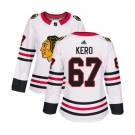 Women Adidas Chicago Blackhawks #67 Tanner Kero Authentic White Away NHL Jersey