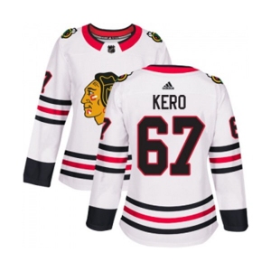Women Adidas Chicago Blackhawks #67 Tanner Kero Authentic White Away NHL Jersey