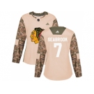 Women Adidas Chicago Blackhawks #7 Brent Seabrook Camo Authentic 2017 Veterans Day Stitched NHL Jersey