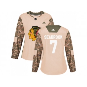Women Adidas Chicago Blackhawks #7 Brent Seabrook Camo Authentic 2017 Veterans Day Stitched NHL Jersey