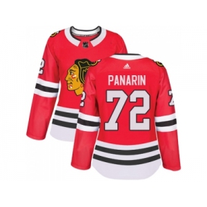 Women Adidas Chicago Blackhawks #72 Artemi Panarin Red Home Authentic Stitched NHL Jersey