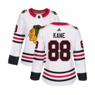 Women Adidas Chicago Blackhawks #88 Patrick Kane Authentic White Away NHL Jersey