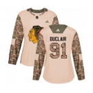 Women Adidas Chicago Blackhawks #91 Anthony Duclair Authentic Camo Veterans Day Practice NHL Jersey