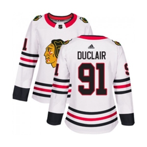 Women Adidas Chicago Blackhawks #91 Anthony Duclair Authentic White Away NHL Jersey