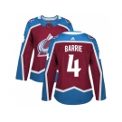Women Adidas Colorado Avalanche #4 Tyson Barrie Burgundy Home Authentic Stitched NHL Jersey