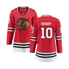 Women Chicago Blackhawks #10 Patrick Sharp Fanatics Branded Red Home Breakaway NHL Jersey