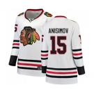 Women Chicago Blackhawks #15 Artem Anisimov Authentic White Away Fanatics Branded Breakaway NHL Jersey