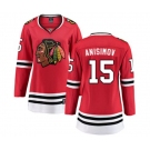 Women Chicago Blackhawks #15 Artem Anisimov Fanatics Branded Red Home Breakaway NHL Jersey