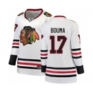Women Chicago Blackhawks #17 Lance Bouma Authentic White Away Fanatics Branded Breakaway NHL Jersey