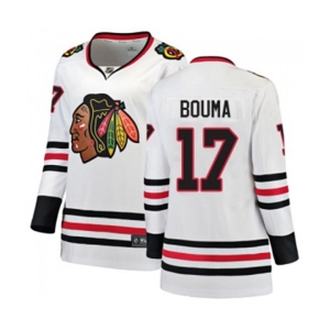Women Chicago Blackhawks #17 Lance Bouma Authentic White Away Fanatics Branded Breakaway NHL Jersey
