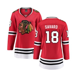 Women Chicago Blackhawks #18 Denis Savard Fanatics Branded Red Home Breakaway NHL Jersey