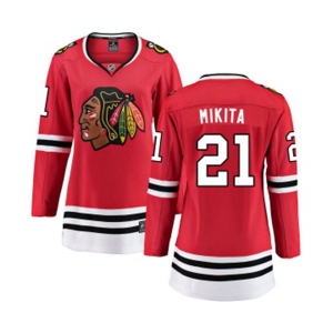 Women Chicago Blackhawks #21 Stan Mikita Fanatics Branded Red Home Breakaway NHL Jersey
