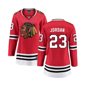 Women Chicago Blackhawks #23 Michael Jordan Fanatics Branded Red Home Breakaway NHL Jersey