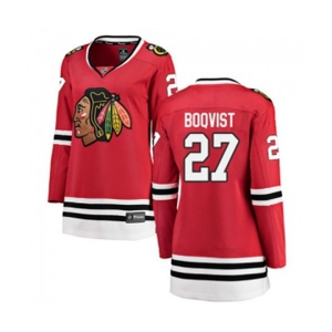 Women Chicago Blackhawks #27 Adam Boqvist Authentic Red Home Fanatics Branded Breakaway NHL Jersey