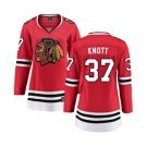 Women Chicago Blackhawks #37 Graham Knott Fanatics Branded Red Home Breakaway NHL Jersey
