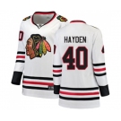 Women Chicago Blackhawks #40 John Hayden Authentic White Away Fanatics Branded Breakaway NHL Jersey