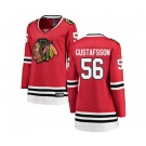 Women Chicago Blackhawks #56 Erik Gustafsson Fanatics Branded Red Home Breakaway NHL Jersey
