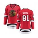 Women Chicago Blackhawks #81 Marian Hossa Fanatics Branded Red Home Breakaway NHL Jersey