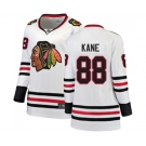 Women Chicago Blackhawks #88 Patrick Kane Authentic White Away Fanatics Branded Breakaway NHL Jersey
