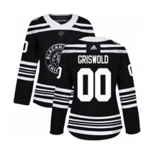 Women's Adidas Chicago Blackhawks #00 Clark Griswold Authentic Black 2019 Winter Classic NHL Jersey