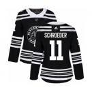 Women's Adidas Chicago Blackhawks #11 Jordan Schroeder Authentic Black 2019 Winter Classic NHL Jersey