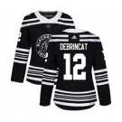 Women's Adidas Chicago Blackhawks #12 Alex DeBrincat Authentic Black 2019 Winter Classic NHL Jersey