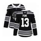 Women's Adidas Chicago Blackhawks #13 CM Punk Authentic Black 2019 Winter Classic NHL Jersey