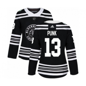 Women's Adidas Chicago Blackhawks #13 CM Punk Authentic Black 2019 Winter Classic NHL Jersey