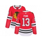 Women's Adidas Chicago Blackhawks #13 CM Punk Premier Red Home NHL Jersey