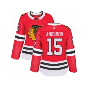 Women's Adidas Chicago Blackhawks #15 Artem Anisimov Premier Red Home NHL Jersey