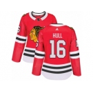Women's Adidas Chicago Blackhawks #16 Marcus Kruger Authentic Red Home NHL Jersey