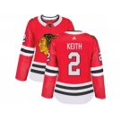 Women's Adidas Chicago Blackhawks #2 Duncan Keith Authentic Red Home NHL Jersey