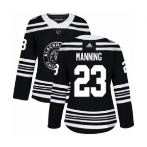 Women's Adidas Chicago Blackhawks #23 Brandon Manning Authentic Black 2019 Winter Classic NHL Jersey