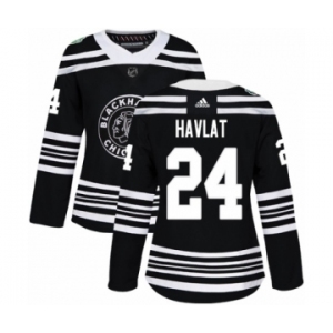 Women's Adidas Chicago Blackhawks #24 Martin Havlat Authentic Black 2019 Winter Classic NHL Jersey