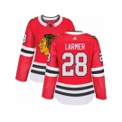 Women's Adidas Chicago Blackhawks #28 Steve Larmer Authentic Red Home NHL Jersey