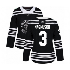Women's Adidas Chicago Blackhawks #3 Keith Magnuson Authentic Black 2019 Winter Classic NHL Jersey