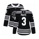 Women's Adidas Chicago Blackhawks #3 Pierre Pilote Authentic Black 2019 Winter Classic NHL Jersey