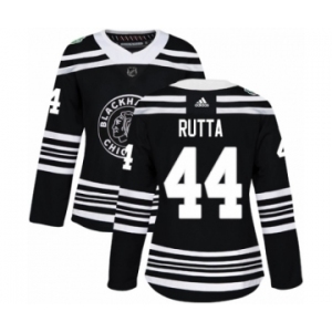 Women's Adidas Chicago Blackhawks #44 Jan Rutta Authentic Black 2019 Winter Classic NHL Jersey