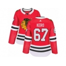 Women's Adidas Chicago Blackhawks #67 Tanner Kero Premier Red Home NHL Jersey