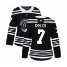 Women's Adidas Chicago Blackhawks #7 Chris Chelios Authentic Black 2019 Winter Classic NHL Jersey