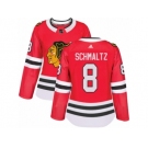 Women's Adidas Chicago Blackhawks #8 Nick Schmaltz Premier Red Home NHL Jersey