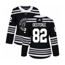 Women's Adidas Chicago Blackhawks #82 Jordan Oesterle Authentic Black 2019 Winter Classic NHL Jersey